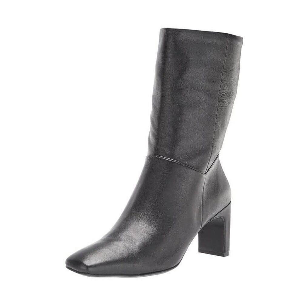 Naturalizer Womens 11 M Black Leather Platt Mid Shaft Boots DISPLAY KD3